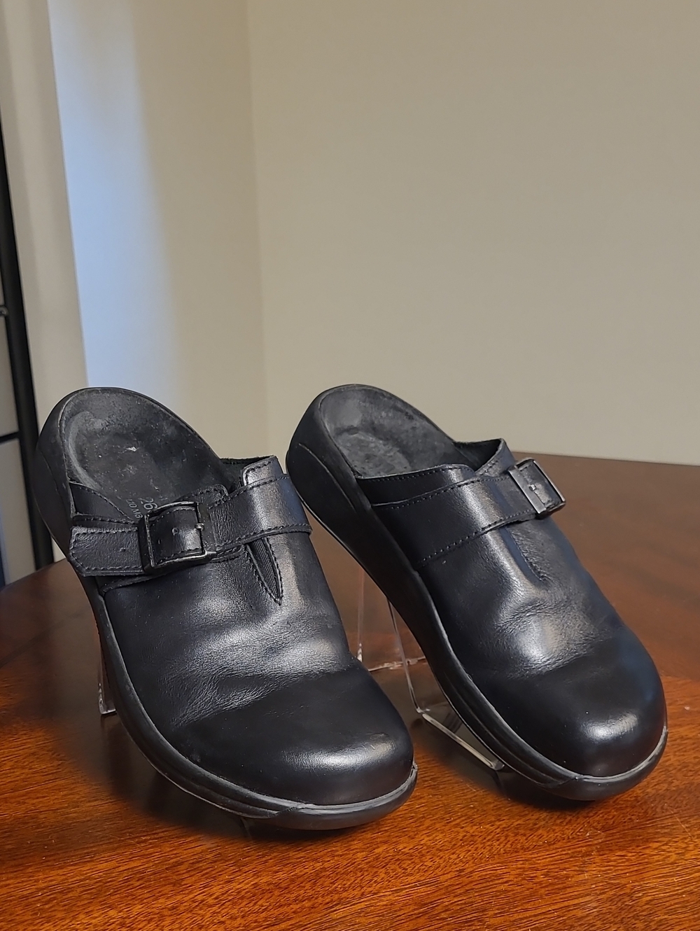 Vintage Tatami By Birkenstock Oklahoma Black Leather Clogs Size 41 US W10 M8